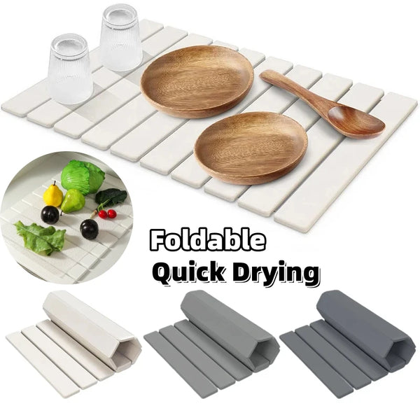 QuickDry Stone Dish Mat Counter